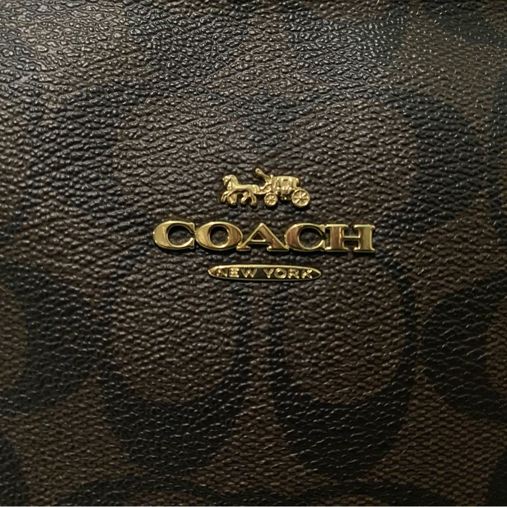 Coach City Zip Tote | Brown & Black Signature Canvas | Leather Trim | GUC - Picture 8 of 13